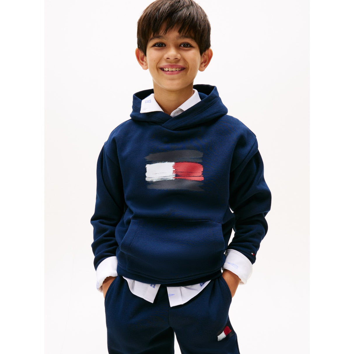 Tommy Hilfiger Dark Night Navy Flag Hættetrøje