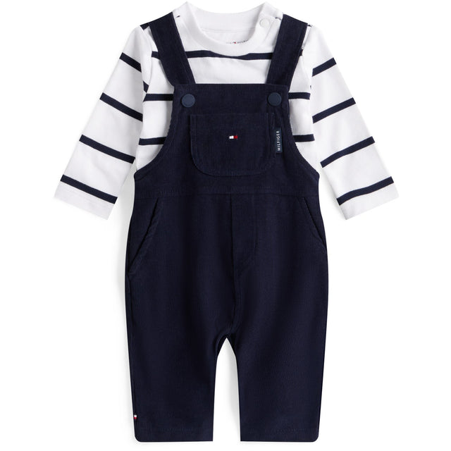 Tommy Hilfiger Dark Night Navy Baby Cord Dungaree Sæt