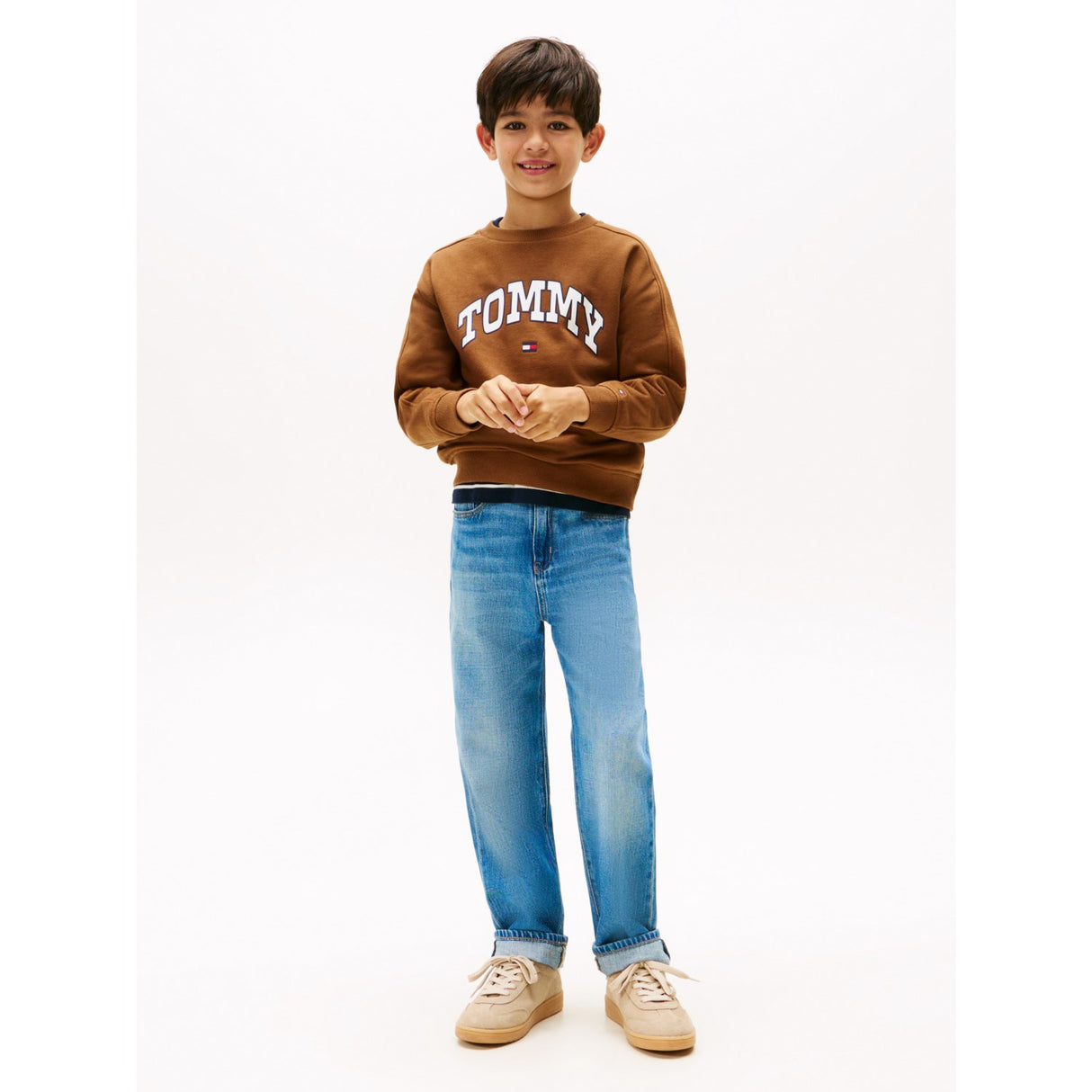 Tommy Hilfiger Pecan Nut Varsity Raised Print Sweatshirt