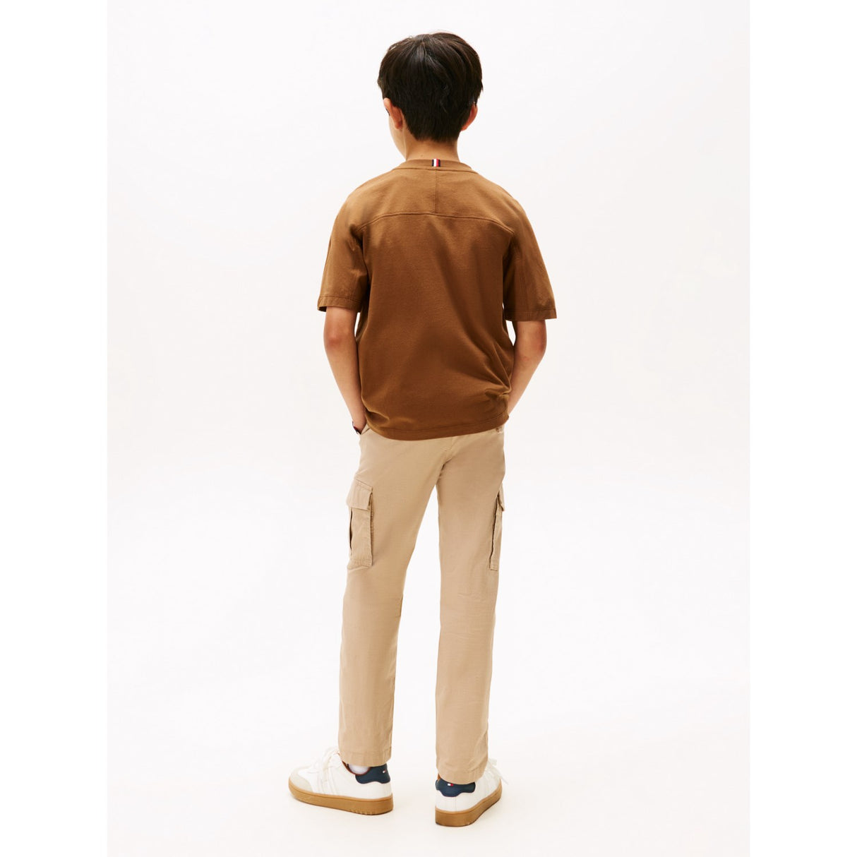 Tommy Hilfiger Pecan Nut Varsity Raised Print Tee Ss