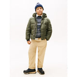 Tommy Hilfiger Pewter Green Matt Og Shine Embossed Jakke