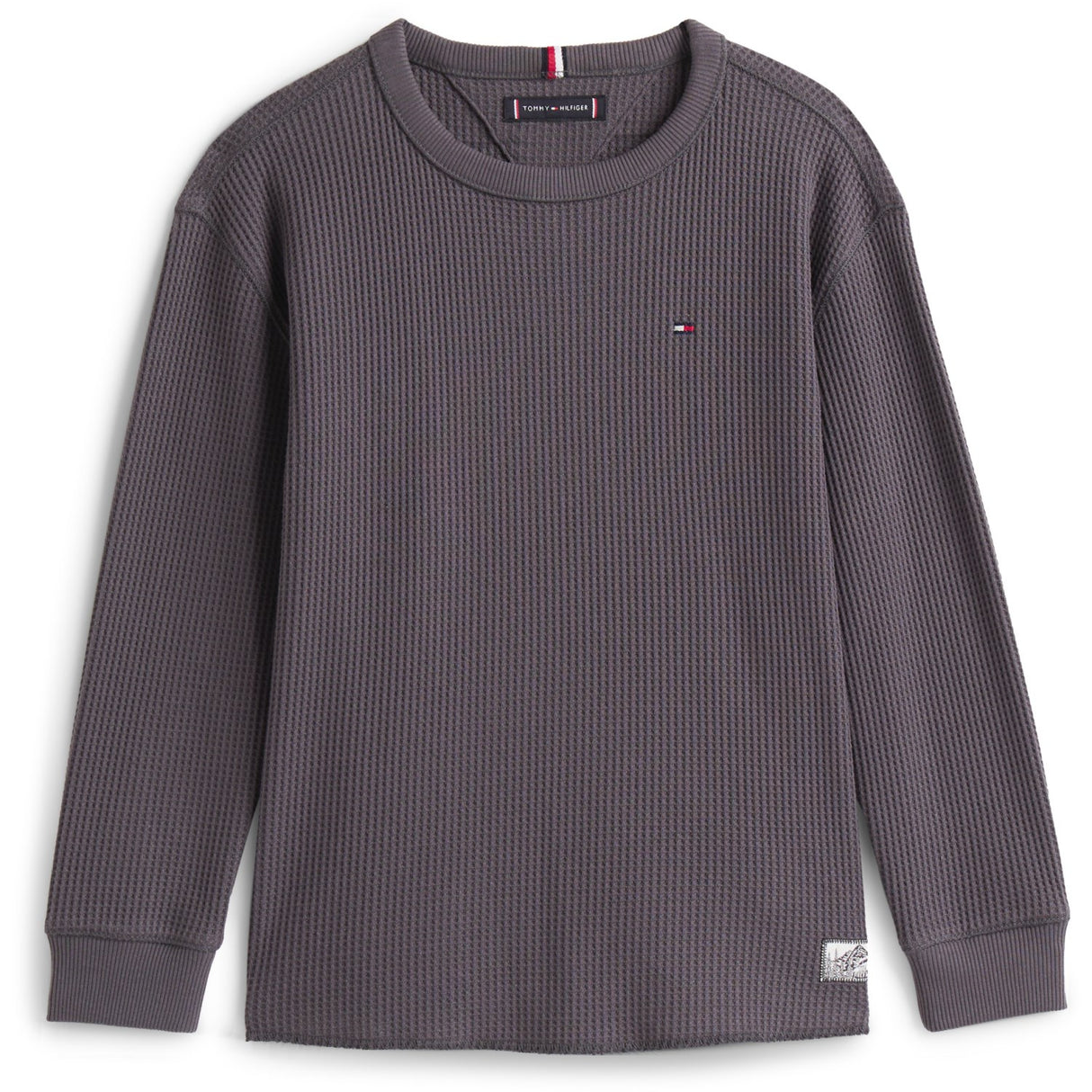 Tommy Hilfiger Washed Black Tetxured Waffle Tee Ls