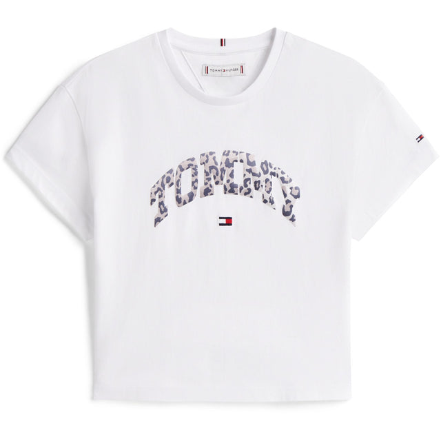 Tommy Hilfiger White Varsity Sateen Graphic Tee S/S