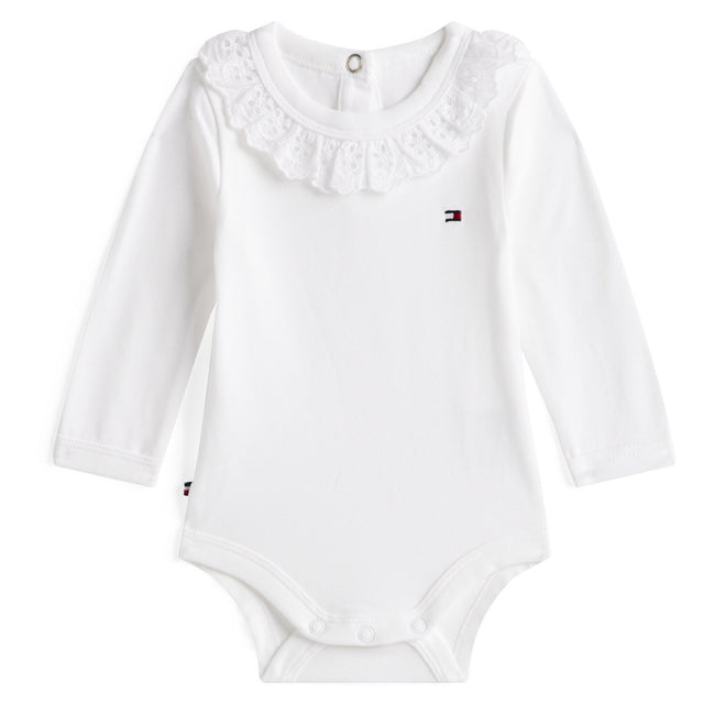 Tommy Hilfiger White Broderie Krave Body Ls