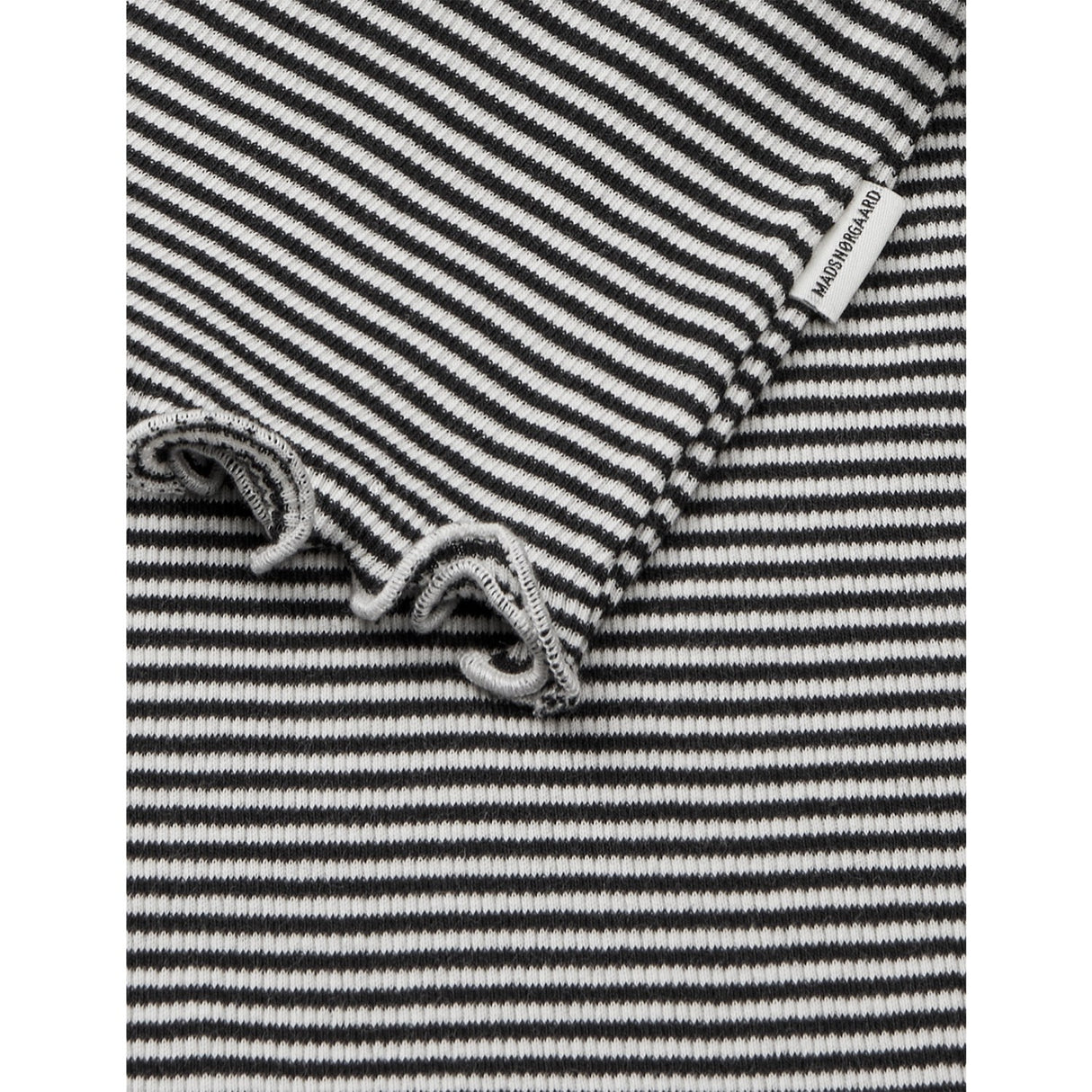 Mads Nørgaard Black/Vanilla Ice 2X2 Bomuld Stripe Tiki Tee