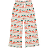 TinyCottons Light Cream Heather Cherry Pattern Rib Bukser