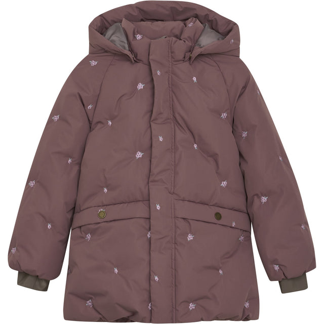 En Fant Rose Taupe Jakke Puffer W. Embroidery