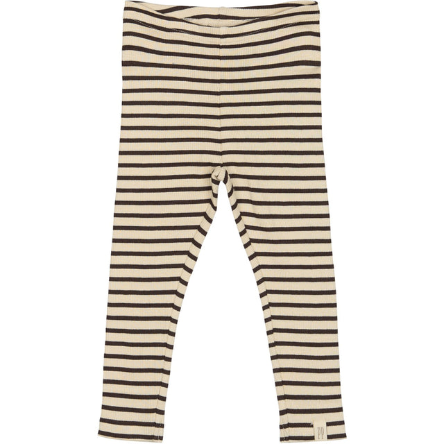 Petit Piao Coffee Bean/off White Legging Modal Striped