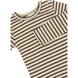 Petit Piao Coffee Bean/off White T-shirt L/S Modal Striped