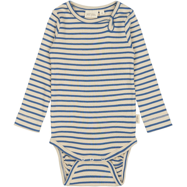 Petit Piao True Navy/off White Body L/S Modal Striped