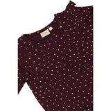 Petit Piao Dark Grape/White Kjole L/S Flæse Modal Heart