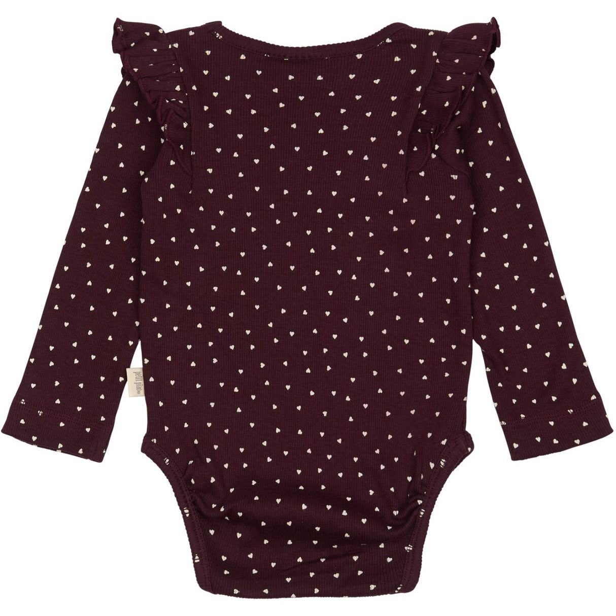 Petit Piao Dark Grape/White Body L/S Flæse Modal Heart
