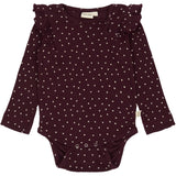 Petit Piao Dark Grape/White Body L/S Flæse Modal Heart