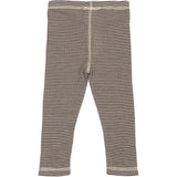 Petit Piao Coffee Bean/Dark Off White PPDante Leggings Merino Uld Striped