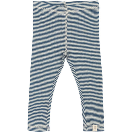 Petit Piao Ensign Blue/dark Off White PPDante Leggings Merino Uld Striped