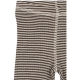 Petit Piao Coffee Bean/Dark Off White PPDante Leggings Merino Uld Striped