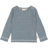 Petit Piao Ensign Blue/dark Off White PPDante T-Shirt L/S Meriono Uld Striped