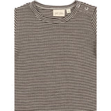 Petit Piao Coffee Bean/Dark Off White PPDante T-Shirt L/S Meriono Uld Striped