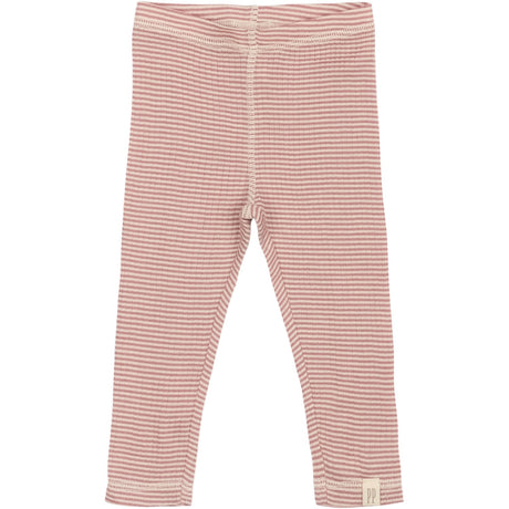 Petit Piao Nostalgic Rose/Dark Off White PPDante Leggings Merino Uld Striped