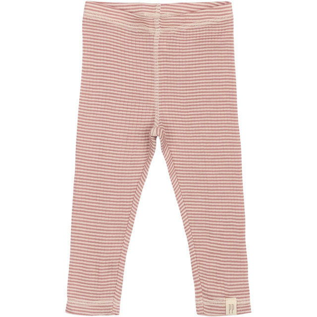 Petit Piao Nostalgic Rose/Dark Off White PPDante Leggings Merino Uld Striped