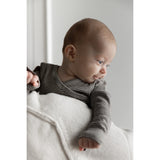 Petit Piao Coffee Bean/Dark Off White PPDian Body L/S Fold Over Stripe NOOS