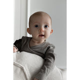 Petit Piao Coffee Bean/Dark Off White PPDian Body L/S Fold Over Stripe NOOS