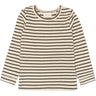 Petit Piao Green Leaf/off White T-shirt L/S Modal Striped