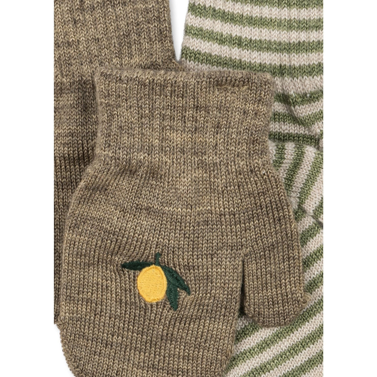 Konges Sløjd Lemon/Stripe 2 Pak Filla Vanter
