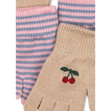 Konges Sløjd Cherry/Stripe 2 Pak Filla Handsker
