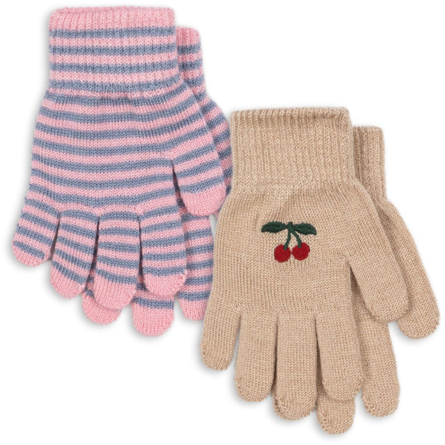 Konges Sløjd Cherry/Stripe 2 Pak Filla Handsker