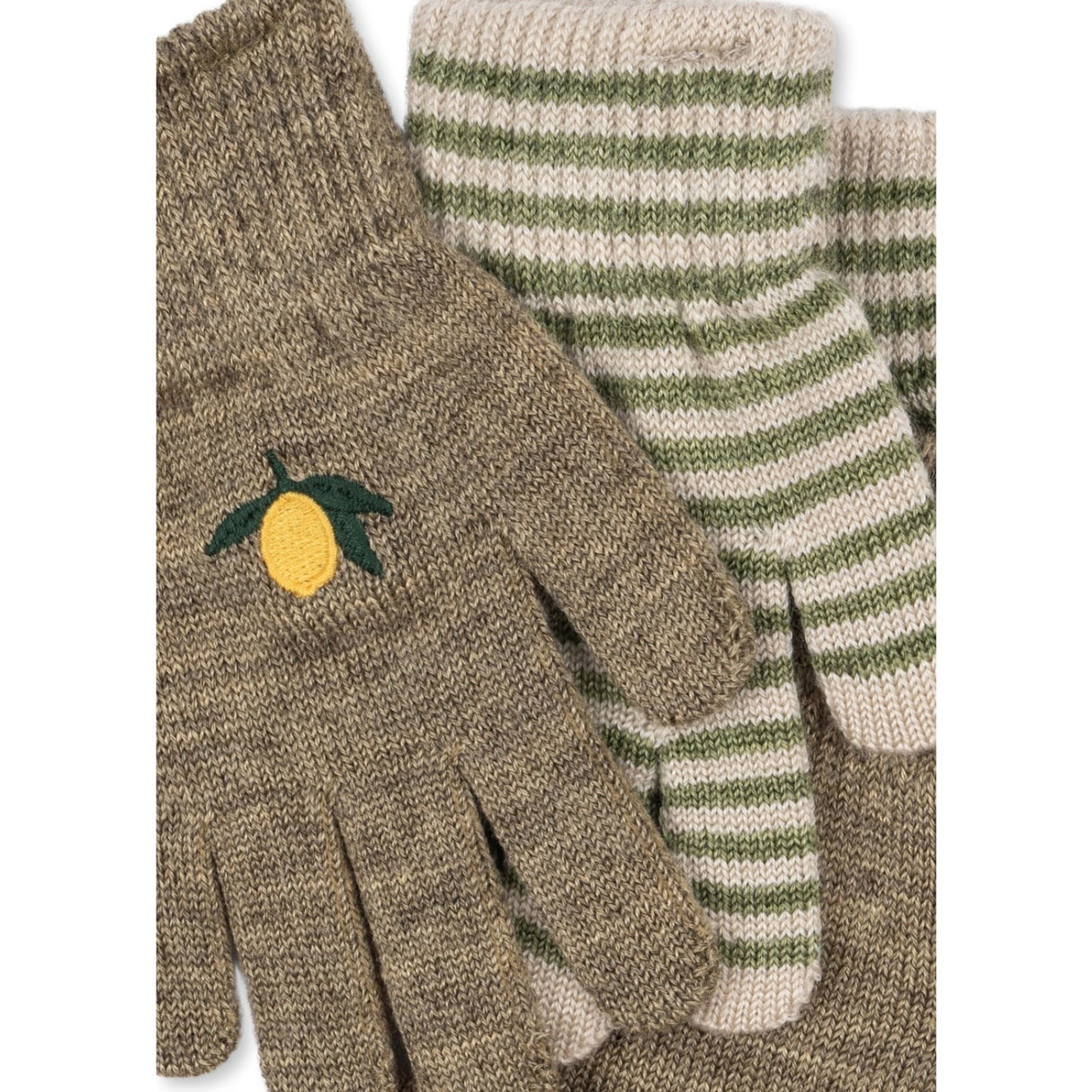 Konges Sløjd Lemon/Stripe 2 Pak Filla Handsker