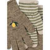 Konges Sløjd Lemon/Stripe 2 Pak Filla Handsker