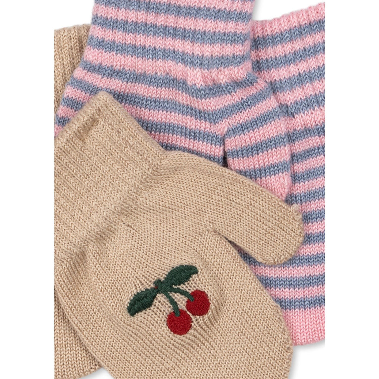 Konges Sløjd Cherry/Stripe 2 Pak Filla Vanter