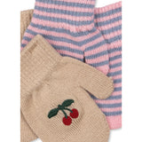 Konges Sløjd Cherry/Stripe 2 Pak Filla Vanter