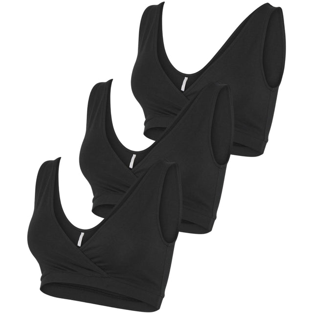 Mama;licious Black Black 3-Pack Mlmelisa Bra 2F 3-Pak