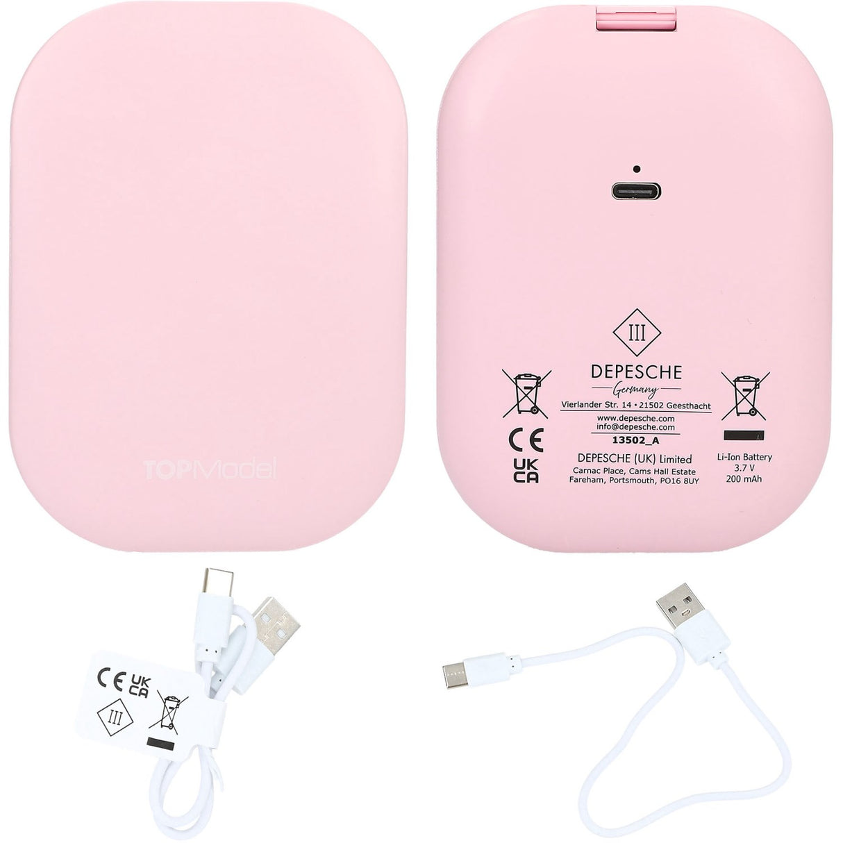 TOPModel Beauty And Me Foldbart Lommespejl Med LED