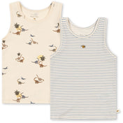 Konges Sløjd Kubi/Stripe Bluie Basic 2 Pak Tanktop GOTS