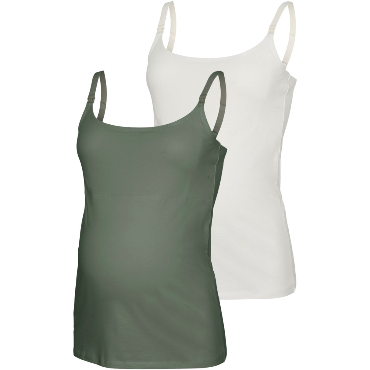 Mama;licious Sea Spray Snow White Mlkerrie Strop Jrs Top 2F 2-Pak Noos