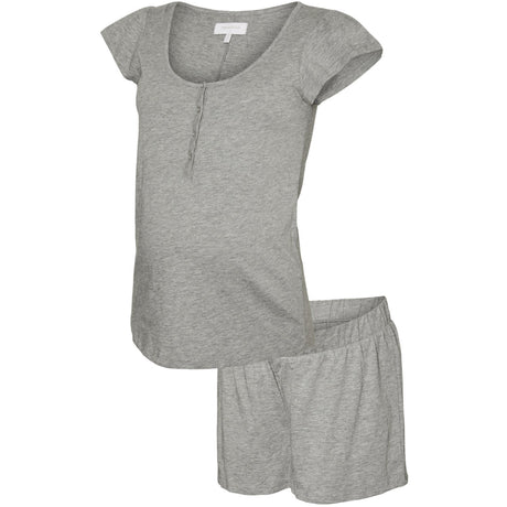 Mama;licious Light Grey Melange Mlmira Lgm Lia Kasket Jrs Pyjamas 2F Noos