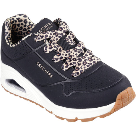 Skechers Black Uno Gen1 Leopard Chic