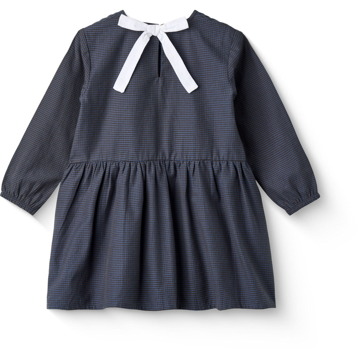 COPENHAGEN COLORS Brown/Blue Check Comb. Checkered Kjole W. Backside Sløjfe