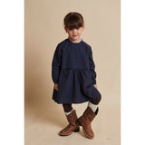 COPENHAGEN COLORS Brown/Blue Check Comb. Checkered Kjole W. Backside Sløjfe