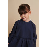 COPENHAGEN COLORS Brown/Blue Check Comb. Checkered Kjole W. Backside Sløjfe