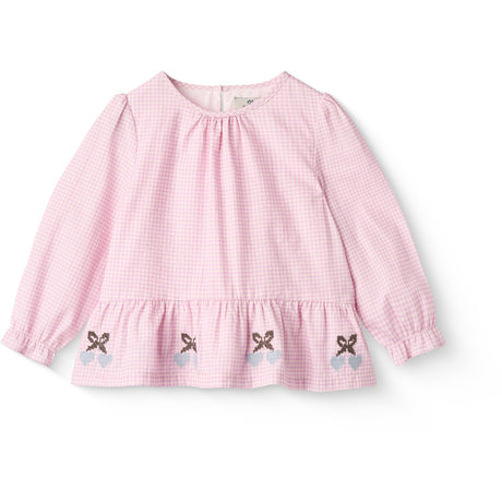 COPENHAGEN COLORS Syringa Comb. Houndstooth Bluse W. Embroidery