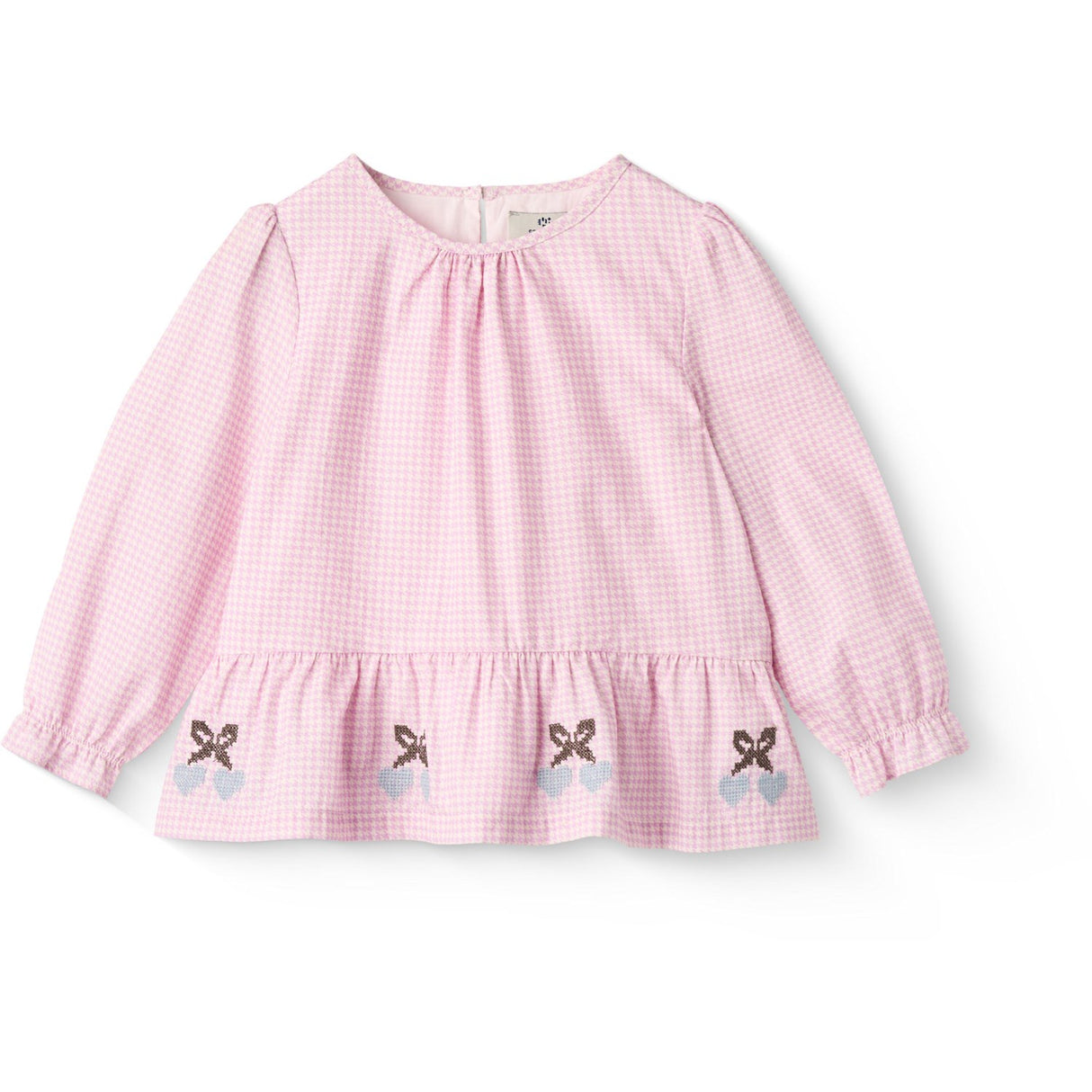 COPENHAGEN COLORS Syringa Comb. Houndstooth Bluse W. Embroidery