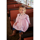 COPENHAGEN COLORS Syringa Comb. Houndstooth Flæse Kjole W. Embroidery