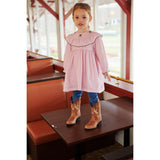 COPENHAGEN COLORS Syringa Comb. Houndstooth Flæse Kjole W. Embroidery