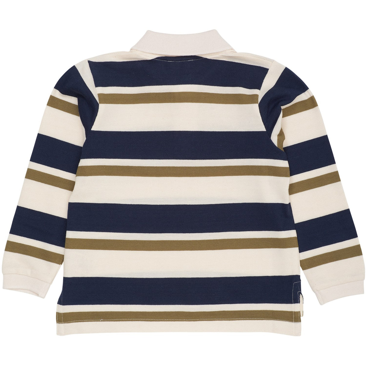 COPENHAGEN COLORS Green Combi Striped Pique Polo Bluse