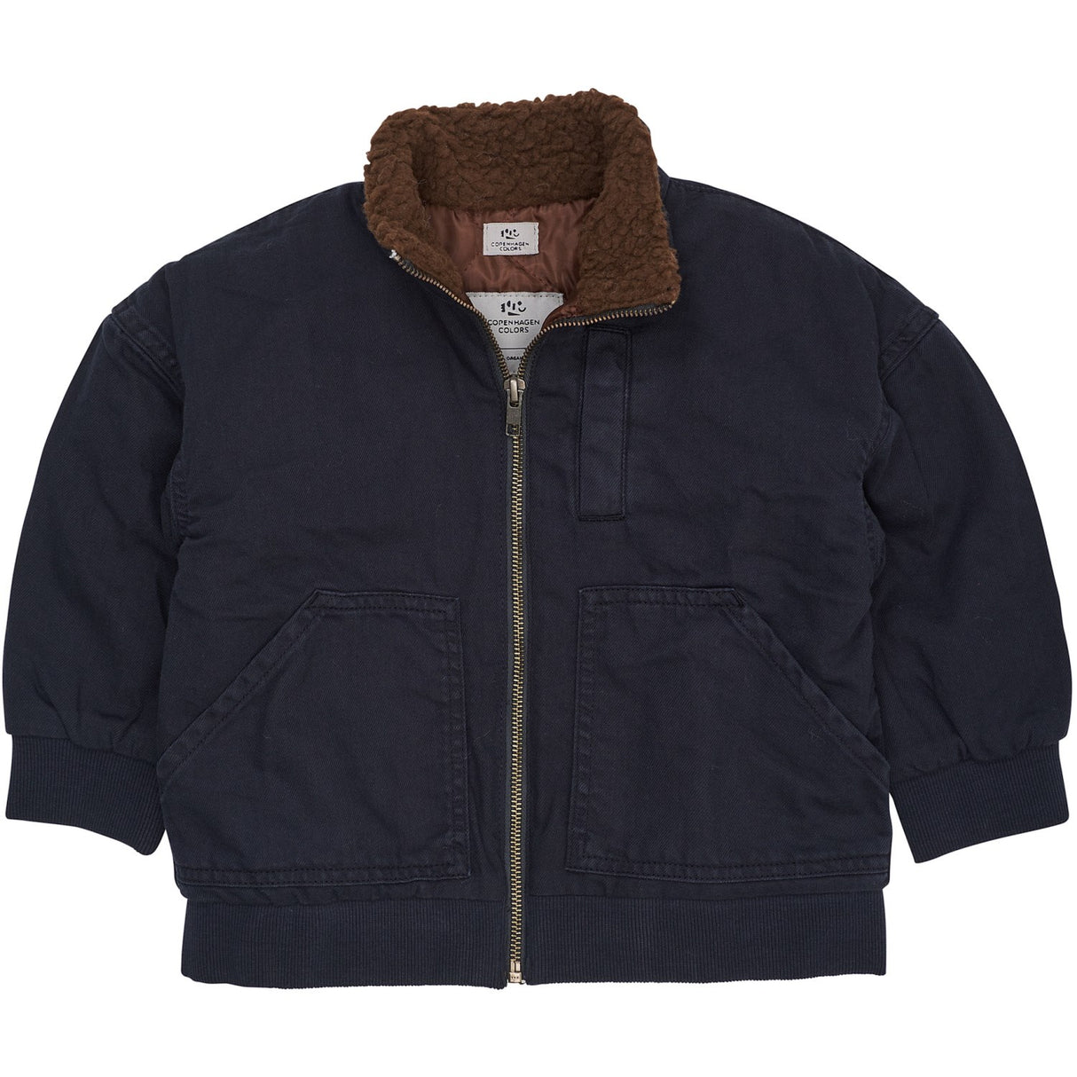 COPENHAGEN COLORS Navy Twill Bumper Jakke W. Sherpa Krave
