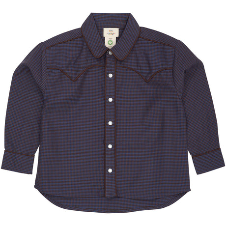 COPENHAGEN COLORS Brown/Blue Check Comb. Checkered Cowboy Skjorte